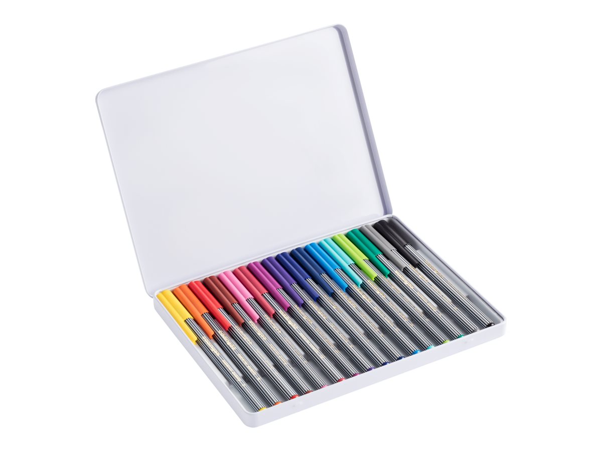edding 55 Fineliner 0,3 mm extrafein 16 Stück in Metalldose, gemischte Farben