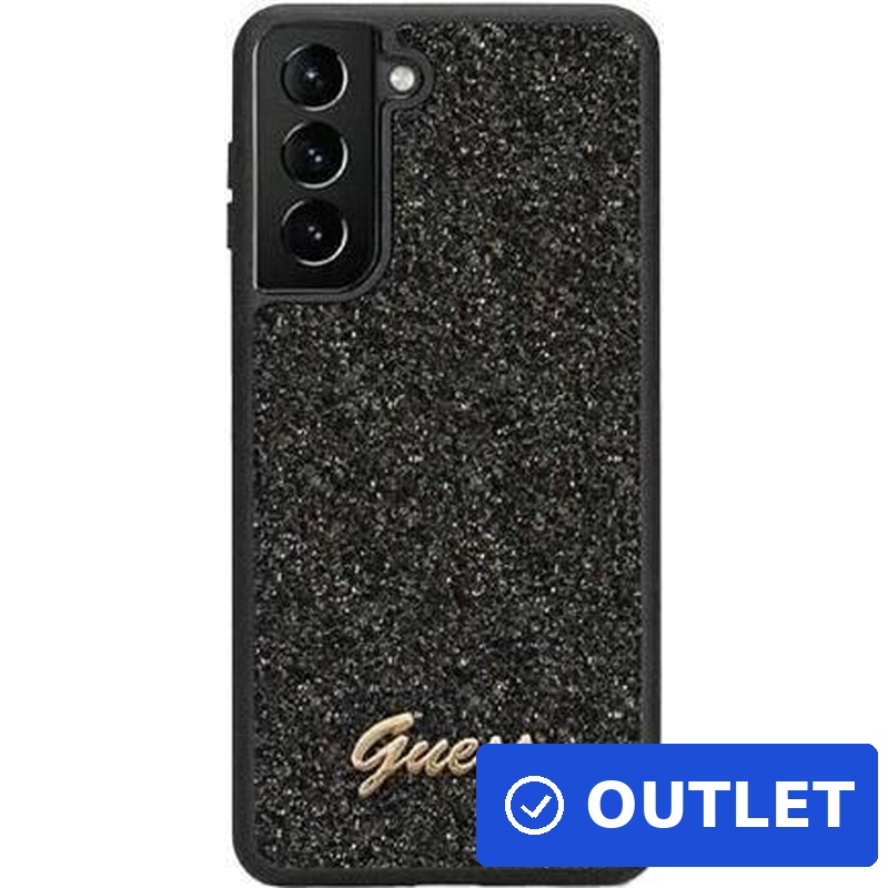 Guess Glitter Script Case für Samsung Galaxy S23 - black (GUHCS23SHGGSHK) (geöffnet)