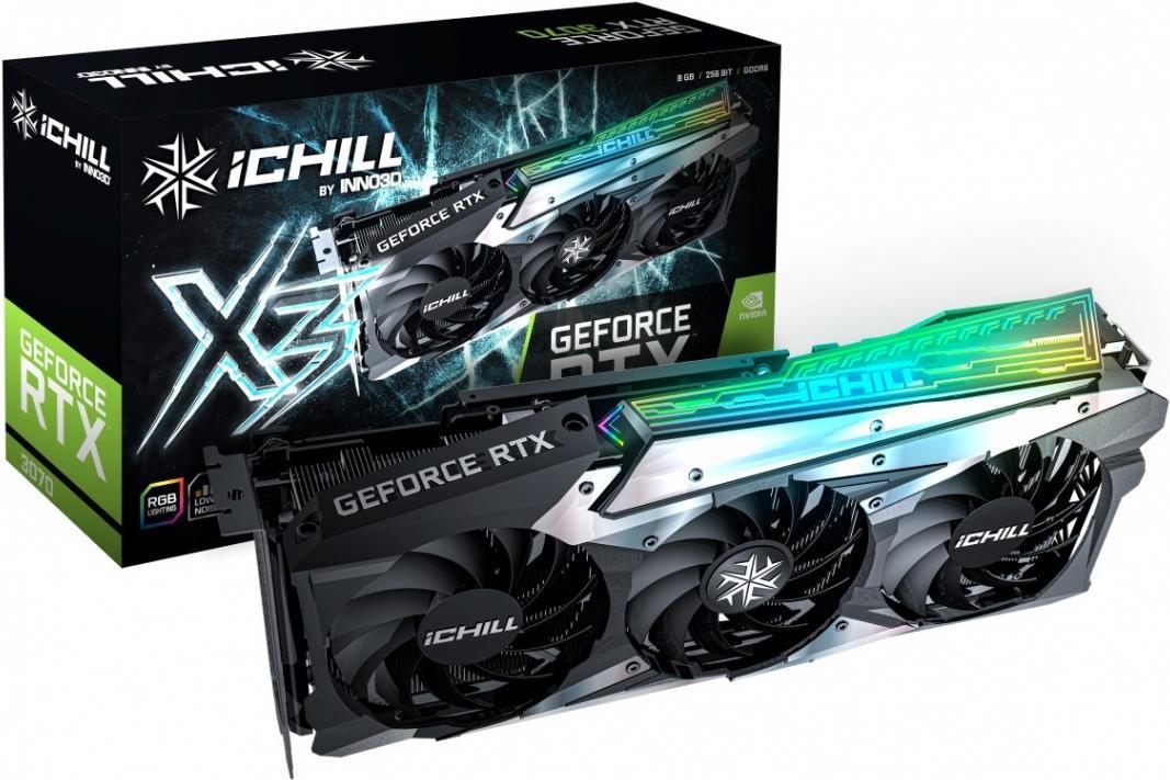 Inno3D GeForce RTX 3070 iChill X3 LHR - Grafikkarten - GF RTX 3070 - 8 GB GDDR6 - PCIe 4.0 x16 - HDMI, 3 x DisplayPort