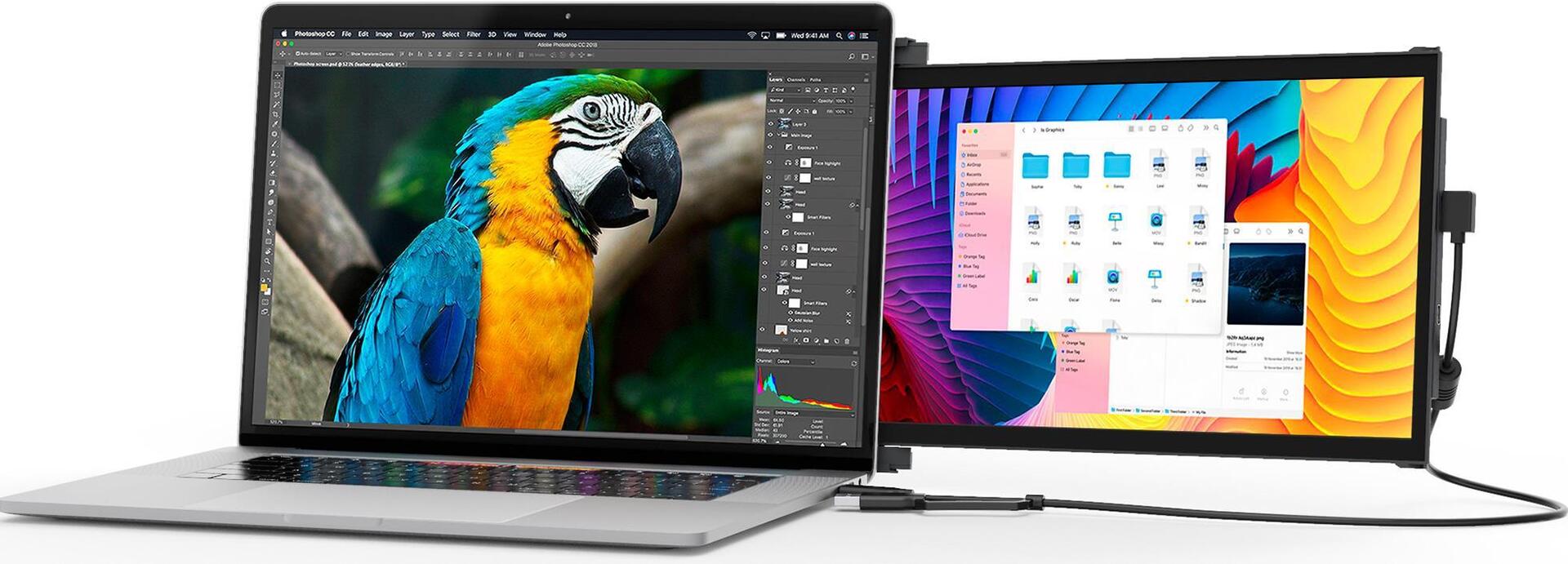 Mobile Pixels DUEX Plus 13,3" Full HD Tragbarer Monitor Grau
