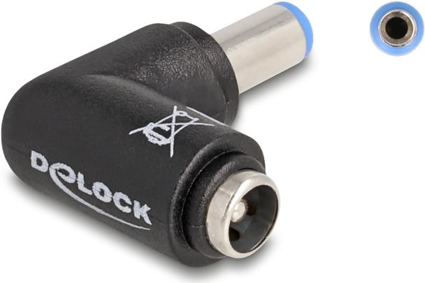 Delock DC Adapter 5.5 x 2.1 mm Stecker zu 5.5 2.1 Buchse 90° gewinkelt (80794)