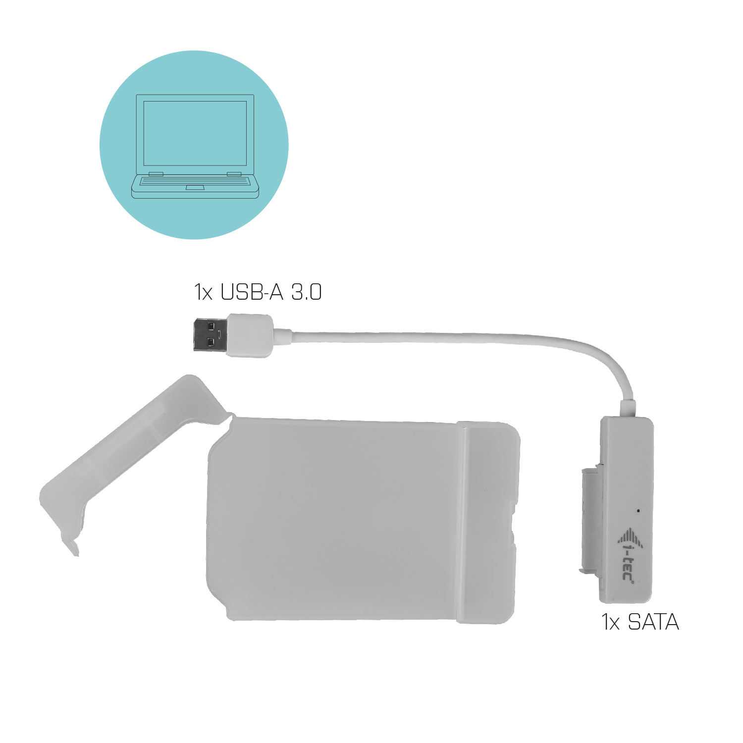 i-tec MySafe Advance 2.5" USB 3.0 SATA Gehäuse Weiß