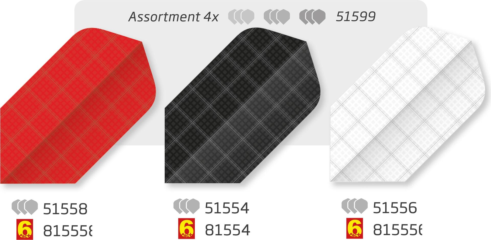 BULL'S 1 BULL'S Nylon Flights Sortiment 554/556/558 Slim (51599)