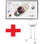 Samsung Flip Pro WM55B Flipchart 138,7 cm 139,70cm (55")  inkl. Neomounts FL55-875WH1 motorisierter Rollwagen & Tray CY-TF65BBC (LH55WMBWBGCXEN+FL55-875WH)
