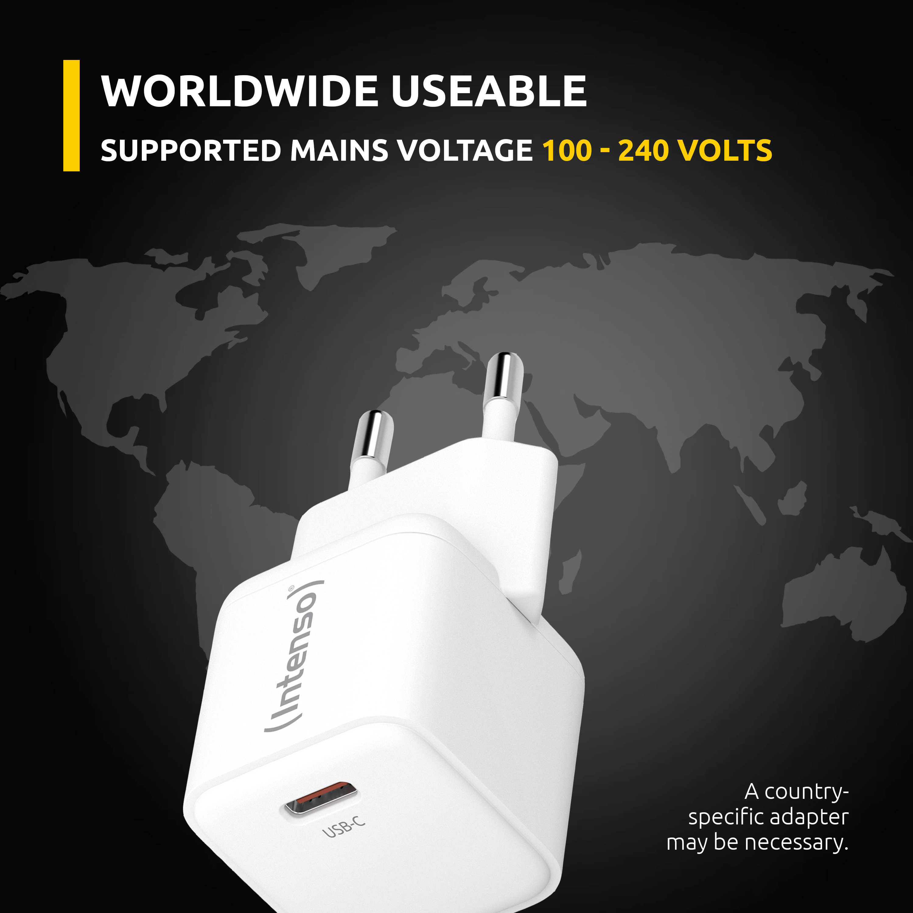 Intenso W30C Netzteil 30 W USB-C Weiß