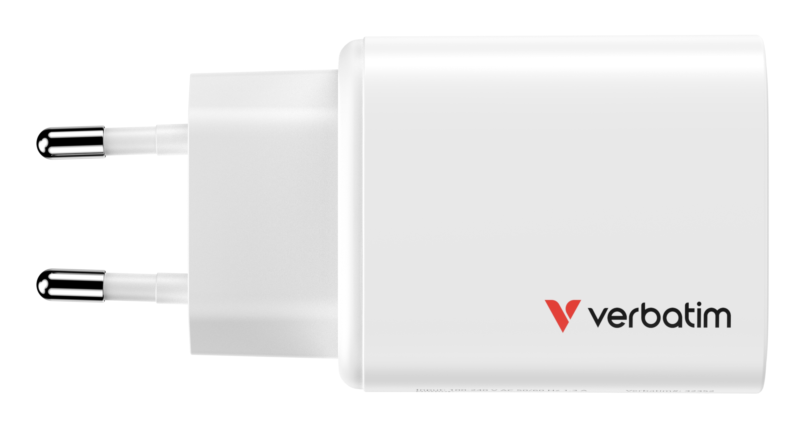 Verbatim Essentials GaN III 65W 3-Port USB-A/C Ladegerät Weiß