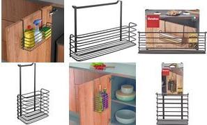 metaltex Einhängekorb Galileo LAVA, matt-schwarz Metall beschichtet, kann innen/außen an Schranktüren - 1 Stück (352608000)