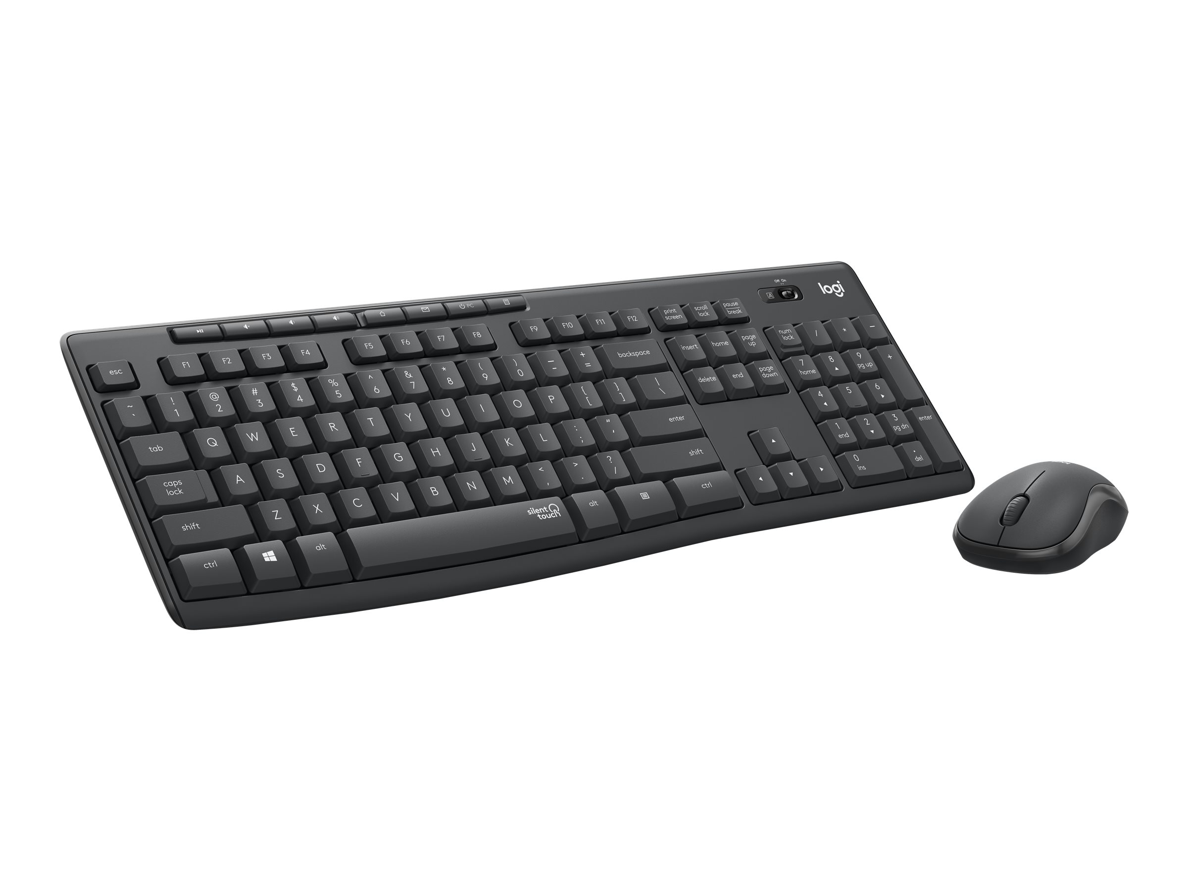 Logitech MK295 Silent Wireless Combo Tastatur-und-Maus-Set QWERTY UK Graphite