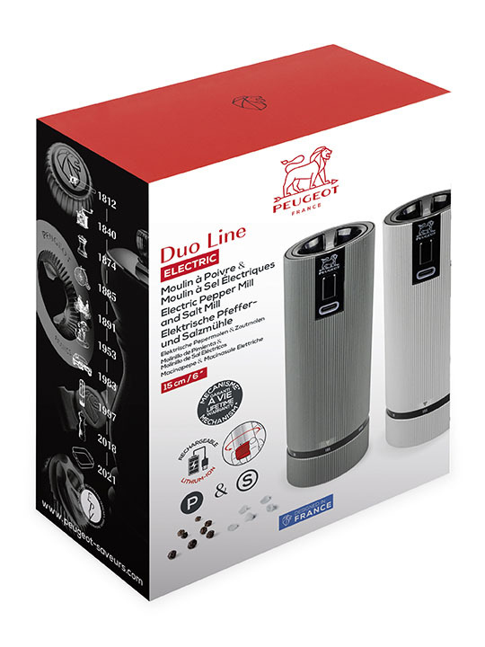 Peugeot Saveurs Line Duo Electric 15cm U'SELECT Carbon + ms aluminium Grau
