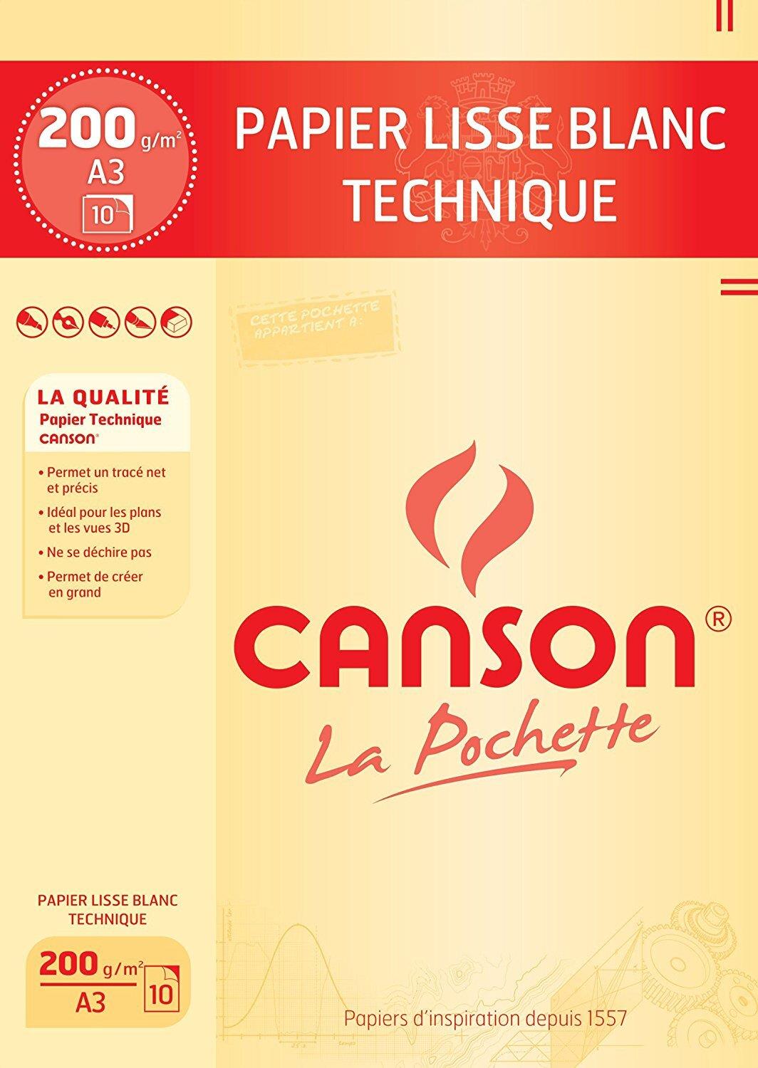 CANSON Technisches Zeichenpapier A3 200 g/m² Bristol White