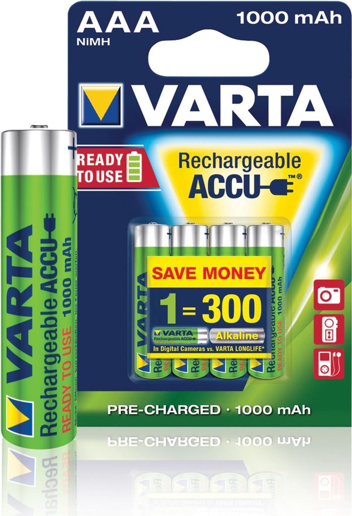 Varta Professional - Batterie 4 x AAA Typ NiMH 1000 mAh (05703 301 404)