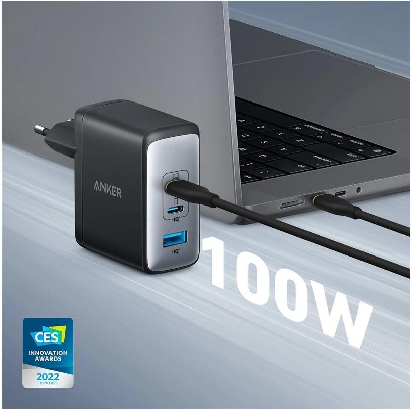 Anker 736 Nano II 100 W 3-Port USB-C Netzteil Schwarz