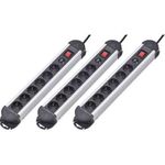 Renkforce 3er Set Überspannungsschutz-Steckdosenleiste 6fach Schwarz Schutzkontakt 614A-CMB-SX3 (614A-CMB-SX3)