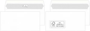 MAILmedia Briefumschläge DIN lang, FSC, haftklebend, weiß 100 g/qm, ohne Fenster, 110 x 220 mm, mit Innendruck - 1 Stück (30003811)