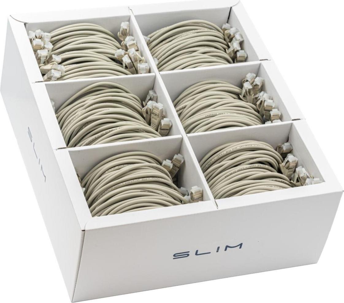 SLIM KAT6A 10 Gigabit Lightpatchkabel, 1,0m, U/FTP, Ø 3,8mm, grau, 90-Pack KAT6A LIGHT geschirmt (SLIM-LS-K6A 1.0 90)