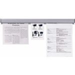 FRANKEN Papierklemmschiene 100x4 cm beliebig erweiterbar inkl. Montageset Kunststoff grau Art d. Pap.Befestigung Kunstst.Roehrchen (PKS100)
