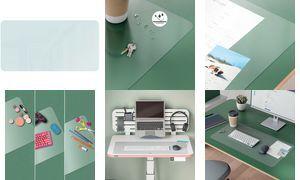 LEITZ Schreibunterlage, 700 x 360 mm, aus PVC, transparent matt-transparentes Design, rutschfest, abgerundete Ecken, - 1 Stück (53810003)