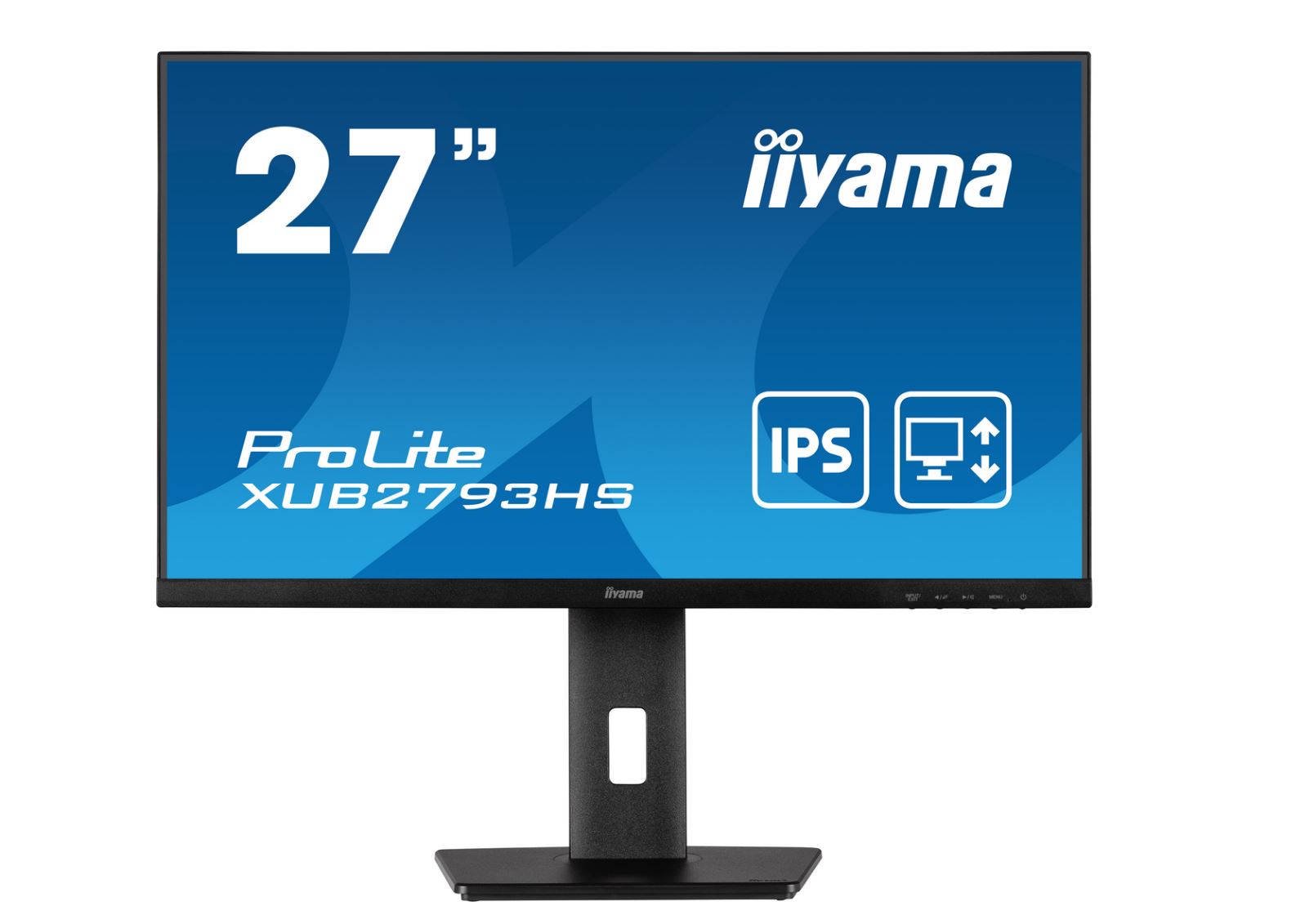 iiyama ProLite XUB2793HS 27" 16:9 Full HD IPS Display schwarz 69cm (27"), 1920 x 1080 IPS 100Hz, 1ms, DisplayPort, HDMI, Lautsprecher 2x 2W, VESA 100x100, höhenverstellbar, Pivot, neigbar, drehbar, EEK: E (22kWh/1000h, 69cm) [Energieklasse E] (XUB2793HS-B7)