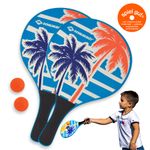 SCHILDKRÖT Beach Paddle Ball Set, 4-teilig 2 Beachball-Schläger aus lackiertem Holz (Länge: 378 mm/ - 1 Stück (970157)