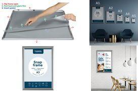 EUROPEL Plakatrahmen Premium, DIN B1, 25 mm, silber eloxiert aus eloxiertem Aluminium, abgerundetes Rahmenprofil 25 mm, - 1 Stück (355021)