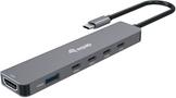 Equip Adapter USB-C->HDMI/4xUSB-C/USB-A 4K/60Hz Alu. (133500)