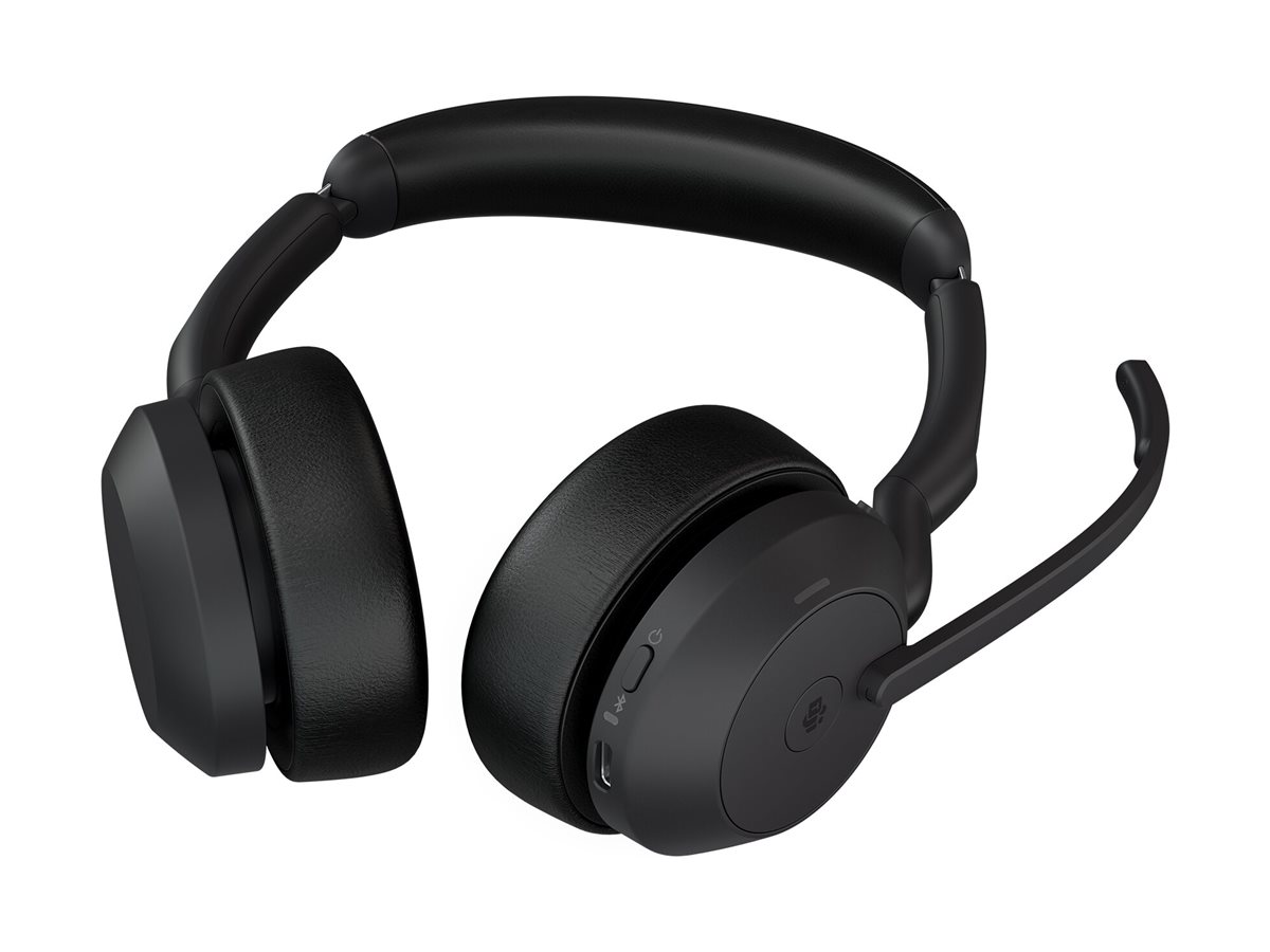 Jabra Evolve2 55 MS Stereo On-Ear Headset Kabellos ANC USB-A Schwarz