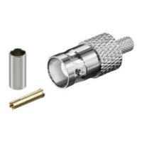 Wentronic Goobay BNC-Crimpkupplung - für RG 58/U Kabel, mit Gold Pin (11357)