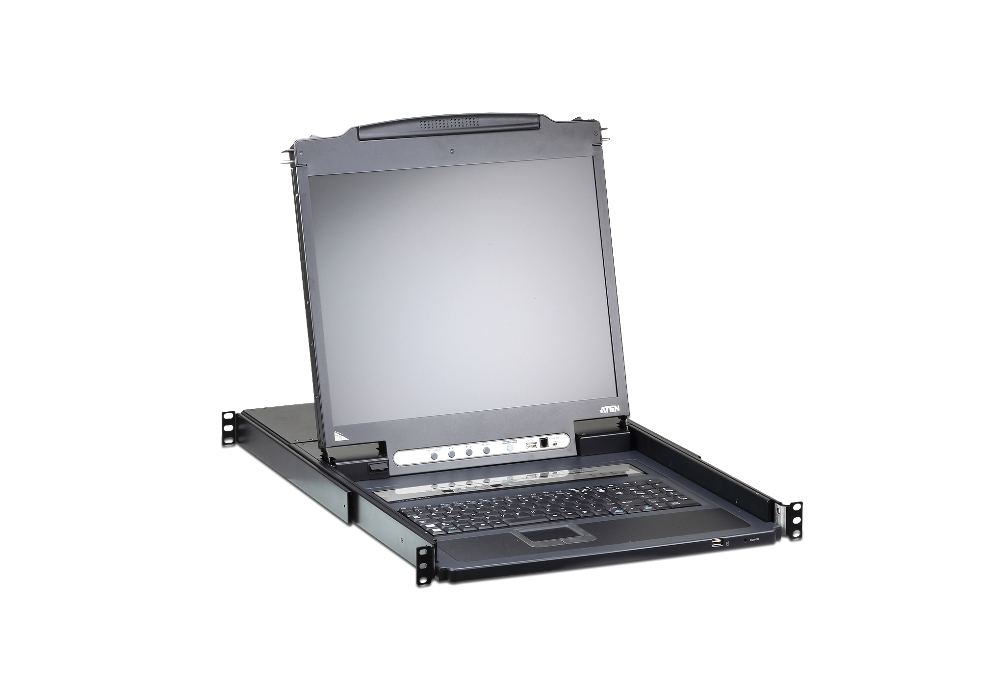 ATEN Slideaway CL5708iM LCD KVM-Switch Over IP, 8 Ports, 17", VGA, USB, PS/2, Schwarz