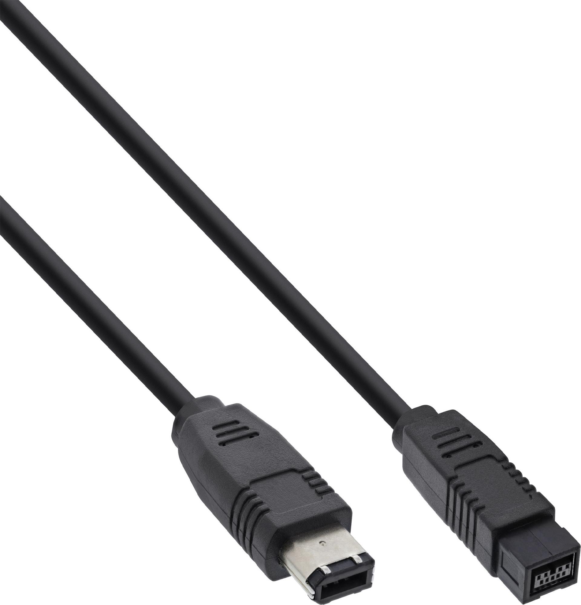InLine FireWire Kabel 6-polig auf 9-polig Stecker 1 m Schwarz