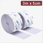 Quadrios 24CA325 Klettband zum Aufkleben Haft- und Flauschteil L x B 3 m 5 cm Weiß 3 (24CA325)