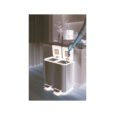 MAUL MAULcycle 9502294 Abfallbehälter 40 l Edelstahl Schwarz, Silber