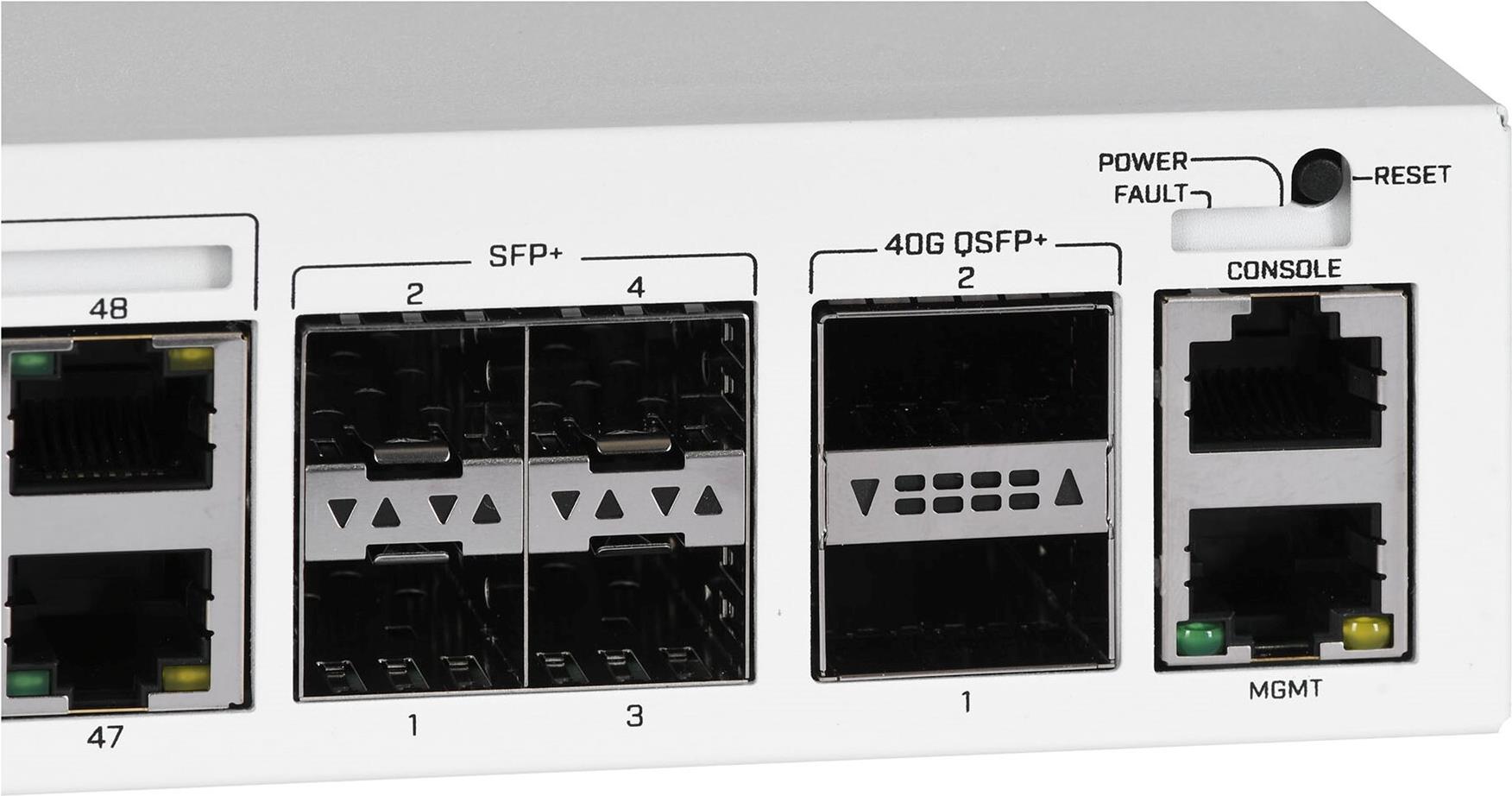 MikroTik CRS354-48P-4S+2Q+RM Managed Netzwerk-Switch L3 48x Gigabit PoE+ 4x 10G SFP+ 2x 40G QSFP+ Weiß