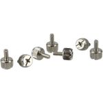 InLine® Rändelschrauben, silber, für Gehäuse, 12mm, 6er Pack (77770A)