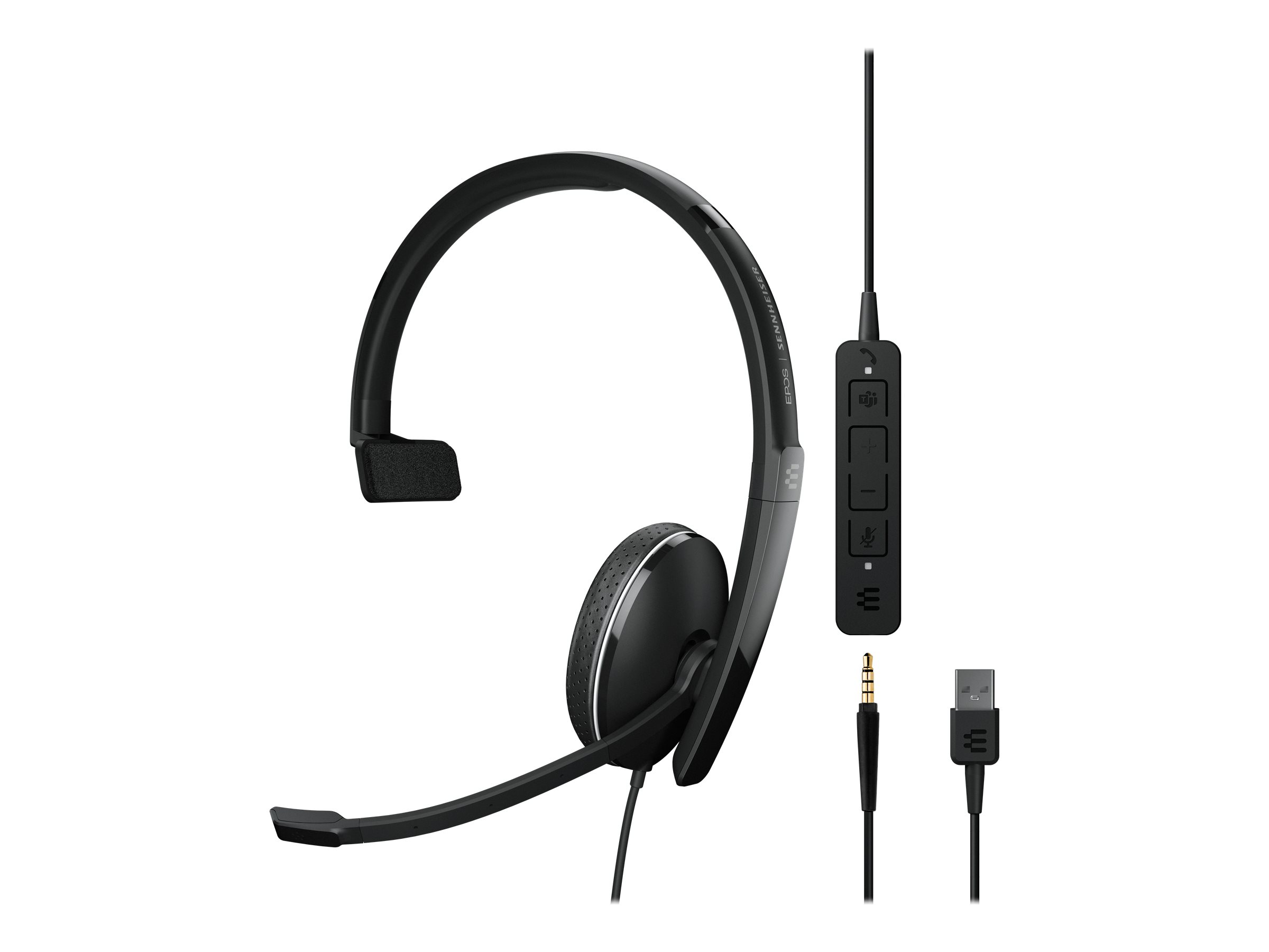 EPOS ADAPT 135T USB-A II On-Ear Headset USB-A 3,5 mm Klinke Mono Microsoft Teams Schwarz