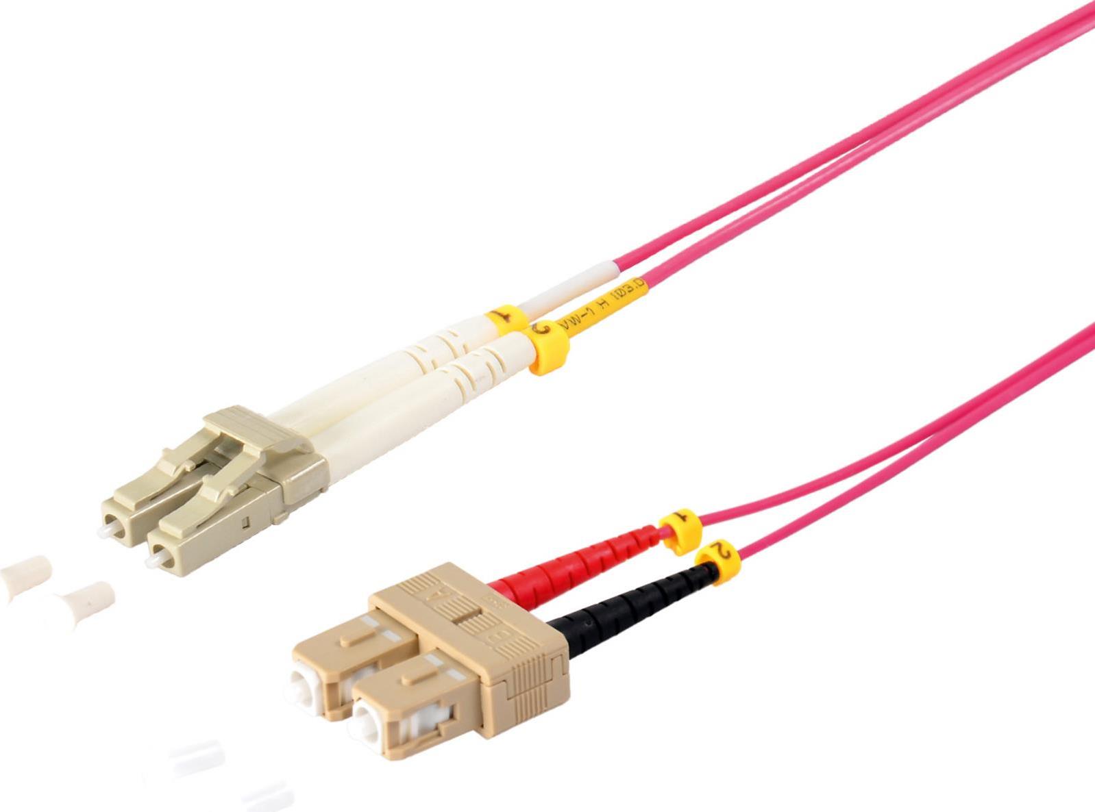 S/CONN maximum connectivity LWL-Duplex Patchkabel LC/SC 50/125µ, OM4, violett, 3.0 m (77938/4)