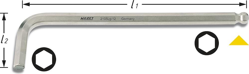 Hazet Innen-Sechskant Winkelschraubendreher 3 mm (2105LG-03)