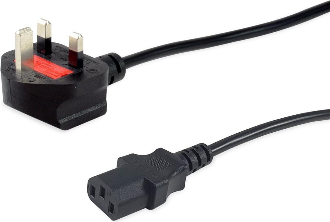Equip IEC-Stromkabel UK-BS1363 -> C13 3m St/Bu schwarz (112301)