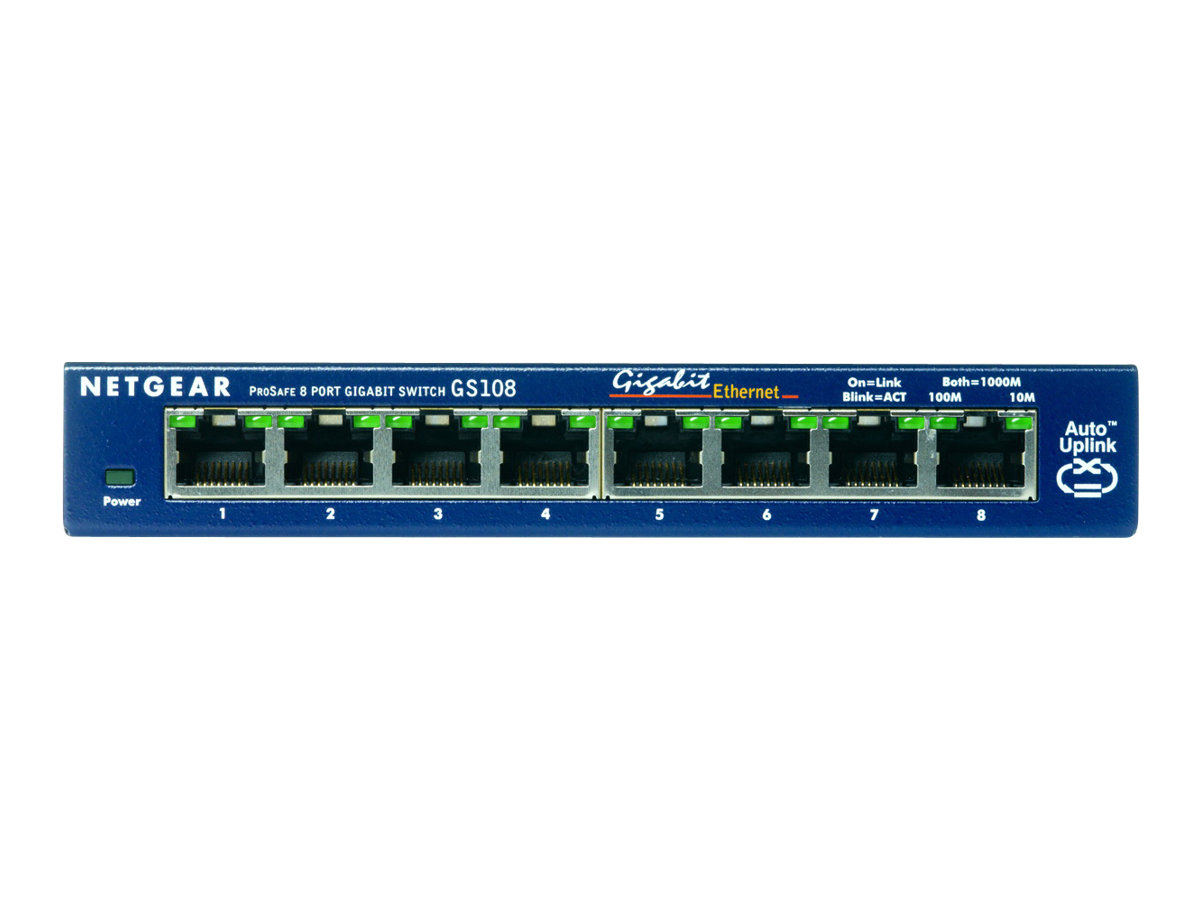 NETGEAR ProSafe GS108 8-Port Gigabit Ethernet Switch Blau