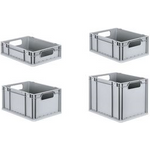 allit Aufbewahrungsbox ProfiPlus EuroEco O422, grau Eurobox aus PP, offene Griffe, widerstandsfähig gegen - 1 Stück (456805)