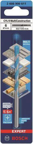 Bosch Accessories EXPERT CYL-9 MultiConstruction 2608900611 Mehrzweckbohrer 1 Stück 6 mm Gesamtlänge 100 mm Zylinderschaft 1 St. (2608900611)