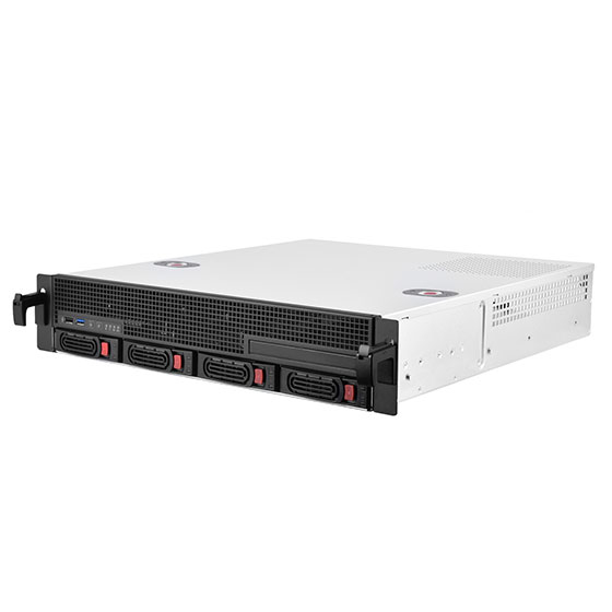 Silverstone RM21-304 2U Rack-Gehäuse Micro ATX ohne Netzteil Schwarz, Silber