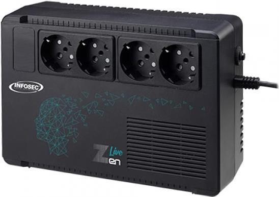 Infosec Zen Live 650 Unterbrechungsfreie Stromversorgung (USV) Line-Interaktiv 0,65 kVA 390 W 4 AC-Ausgänge (66082)
