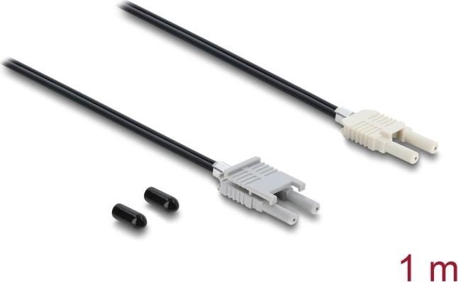 Delock LWL POF Kunststoff Kabel HFBR 4506-4516Z Duplex Stecker zu Duplex Stecker 1 m (91027)