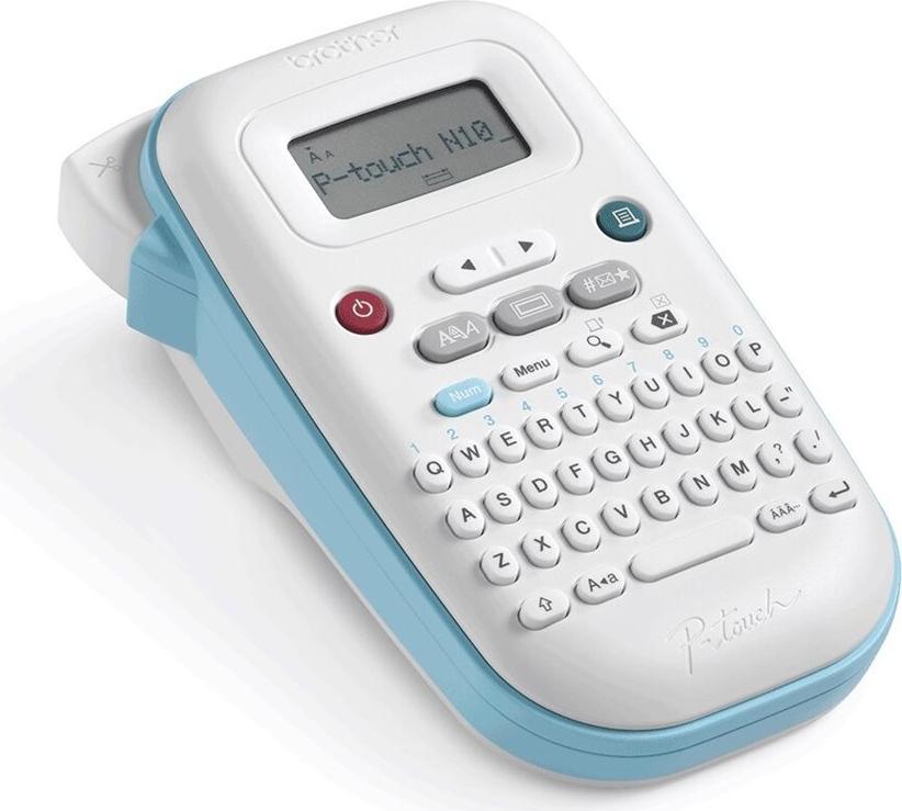 Brother P-Touch PT-N10 Tragbares Beschriftungsgerät Thermodirekt 12 mm Weiß/Blau