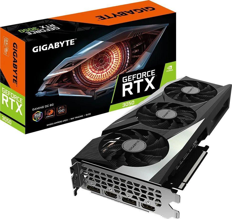 Gigabyte GeForce RTX 3050 GAMING OC 8G - Grafikkarten - GF RTX 3050 - 8GB GDDR6 - PCIe 4,0 - 2 x HDMI, 2 x DisplayPort (GV-N3050GAMING OC-8GD)