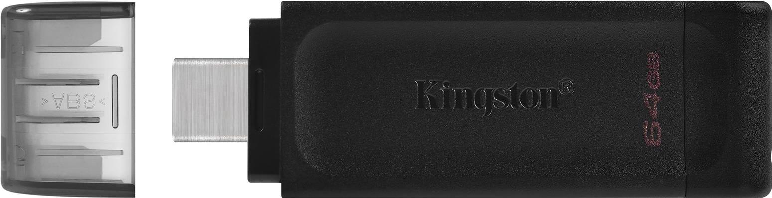 Kingston DataTraveler 70 USB-C 3.2 Gen 1 USB-Stick 64 GB Schwarz