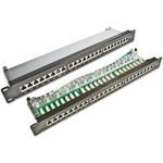 Wirewin 24-Port 19\" KAT6 Patch Panel, geschirmt, LSA+, Schwarz Patch Panele (DVP-TRIO-K6 24 SW)