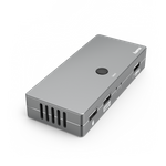 Hama 00200135. Tastatur Porttyp: USB, Maus-Porttyp: USB, Video Porttyp: HDMI. HD-Typ: 4K Ultra HD, Maximale Auflösung: 4096 x 2160 Pixel, Datenübertragungsrate (max): 0,48 Gbit/s. Produktfarbe: Metallisch, Gehäusematerial: Metall. Unterstützt Windows-Betriebssysteme: Windows 10,Windows 7,Windows 8, Unterstützt Mac-Betriebssysteme: Mac OS X 10.8 Mountain Lion. Mitgelieferte Kabel: HDMI,USB (00200135)