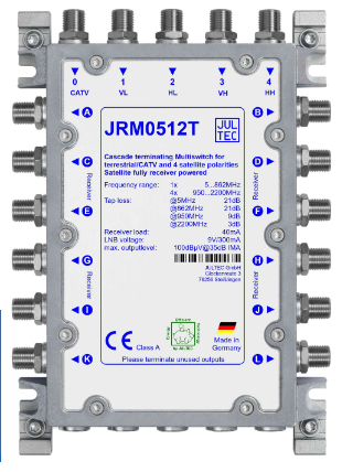 Jultec JRM0512M Satblock-Verteiler 5 Eingänge 12 Ausgänge