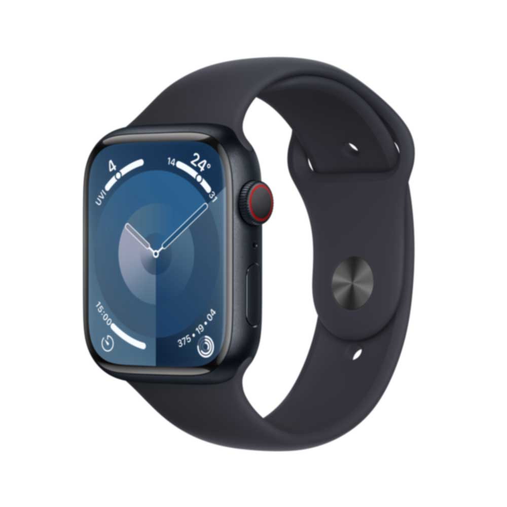 APPLE Watch Series 9 GPS + Cellular 45mm Midnight Aluminium Case with Midnight Sport Band - S/M (MRMC3QF/A)